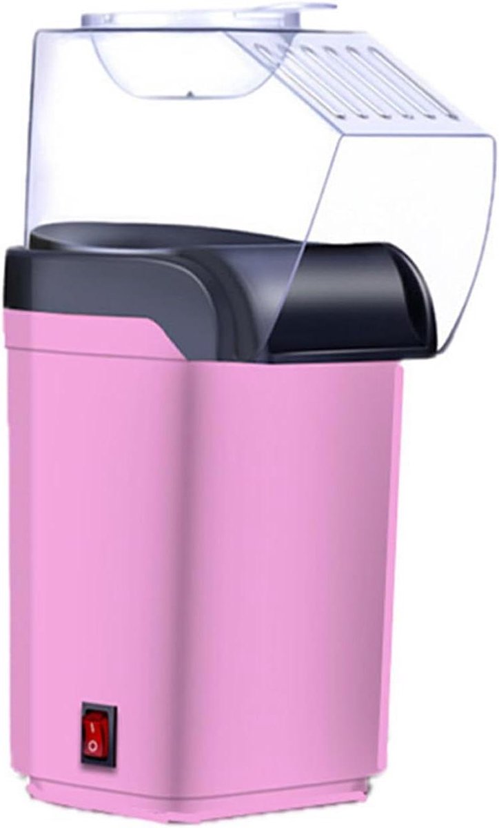 Popcornmachine Hete lucht machine Feestjes thuis Snelle bereiding 1200 Watt Roze