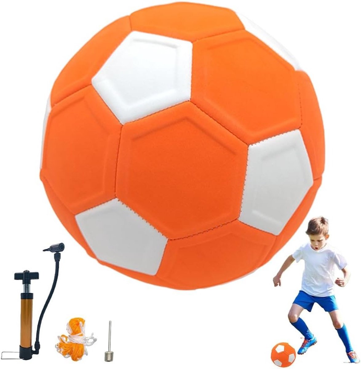Curve Voetbal voor Kinderen, 20cm, Maat 5, Inclusief Pomp en Netzak, Geschikt voor 5-15 Jaar, Perfect voor Spel en Training