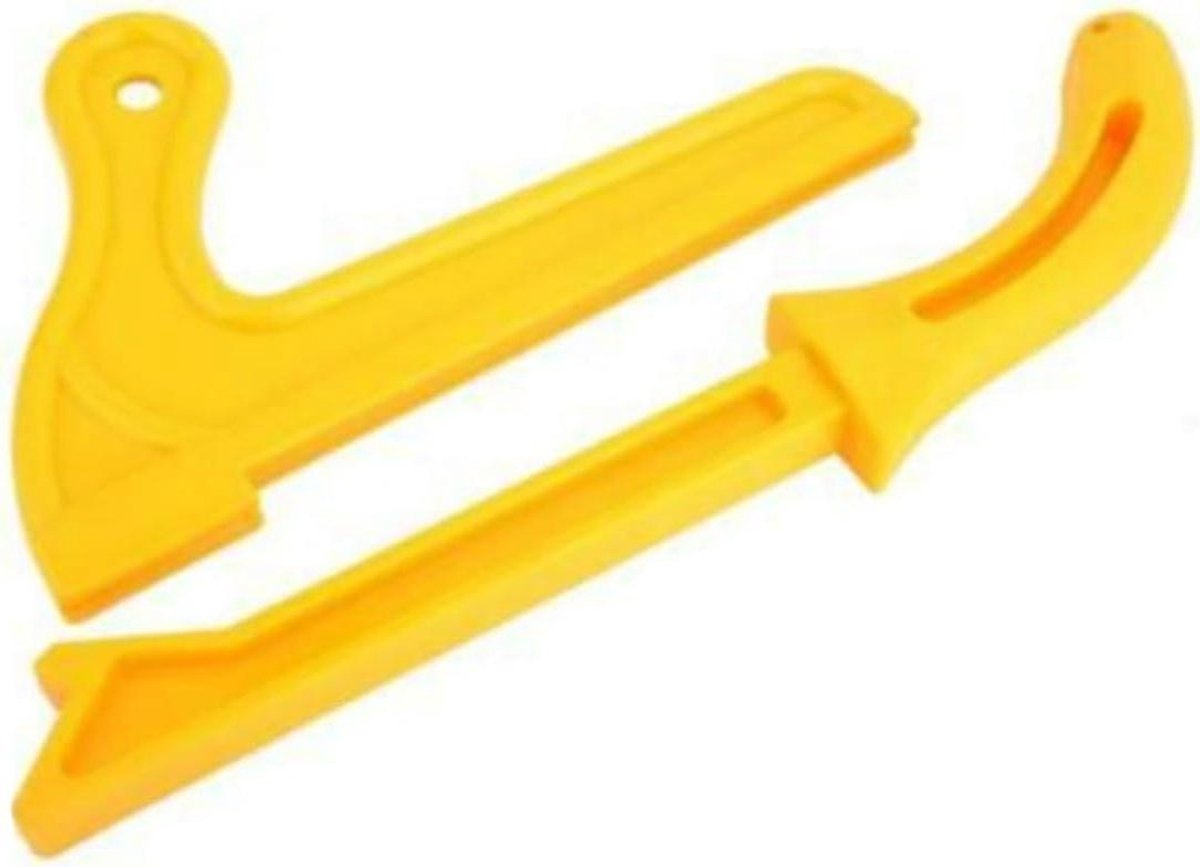 Duwstokken Tafelzaag - Houtbewerkingsgereedschap - Veilig Hout Bewerken - Ergonomische Handgreep - 4 Stuks 28 cm - Geel