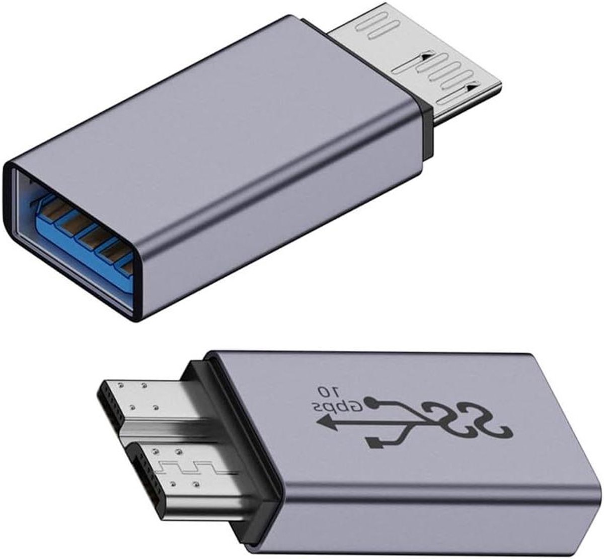 USB Adapter - Converter Kabel - Data Overzetten - 10 Gbps Snelheid - 10 x 10 x 1 cm - Zwart