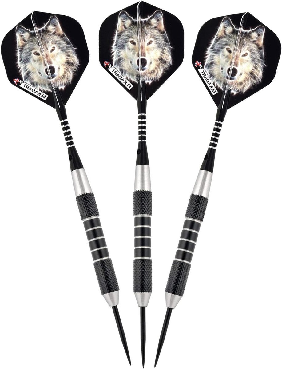 Dartpijlen Set - Steel Tip - Precisie Darten - Serrated Greep - 21 gram - Wit