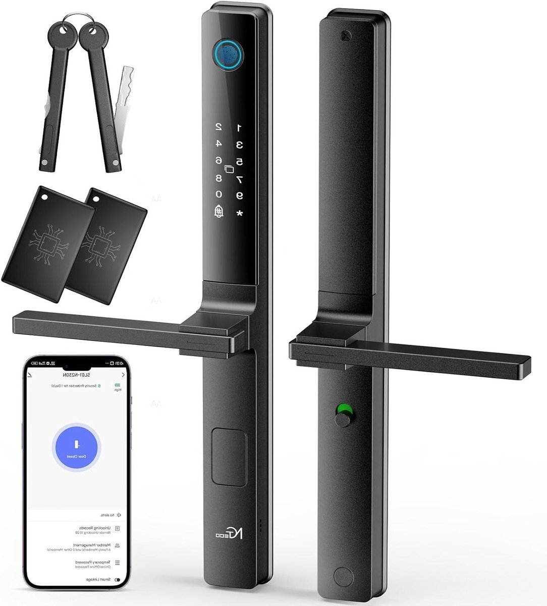 Biometrisch slot - Slimme deurslot - Veilige toegang - Alarmfunctie - 30x5x5 cm - Zwart