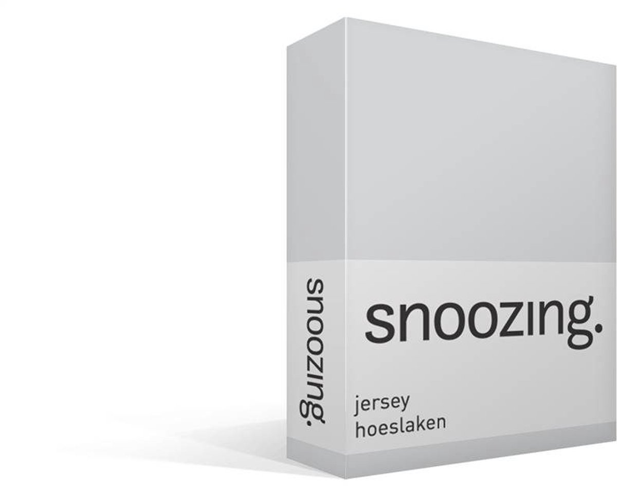 Snoozing Jersey - Hoeslaken - 100% gebreide katoen - 160x200 cm - Grijs