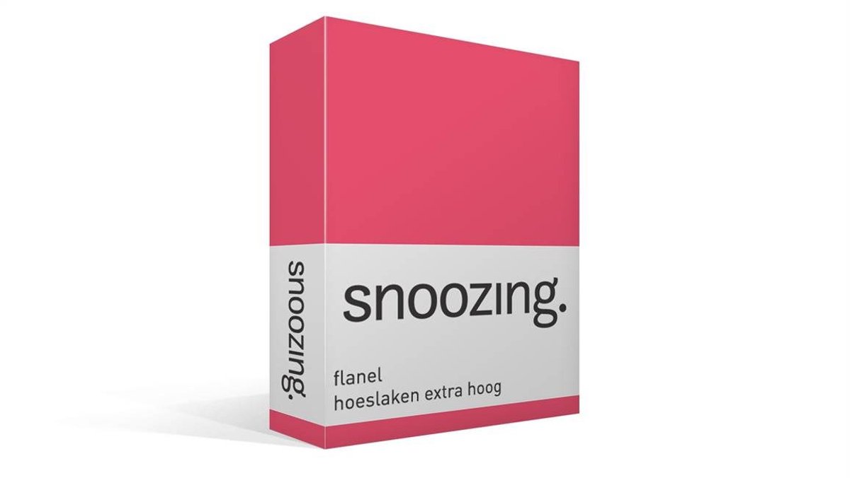 Snoozing Flanel - Hoeslaken - Extra Hoog - Lits-jumeaux - 160x200 cm - Fuchsia