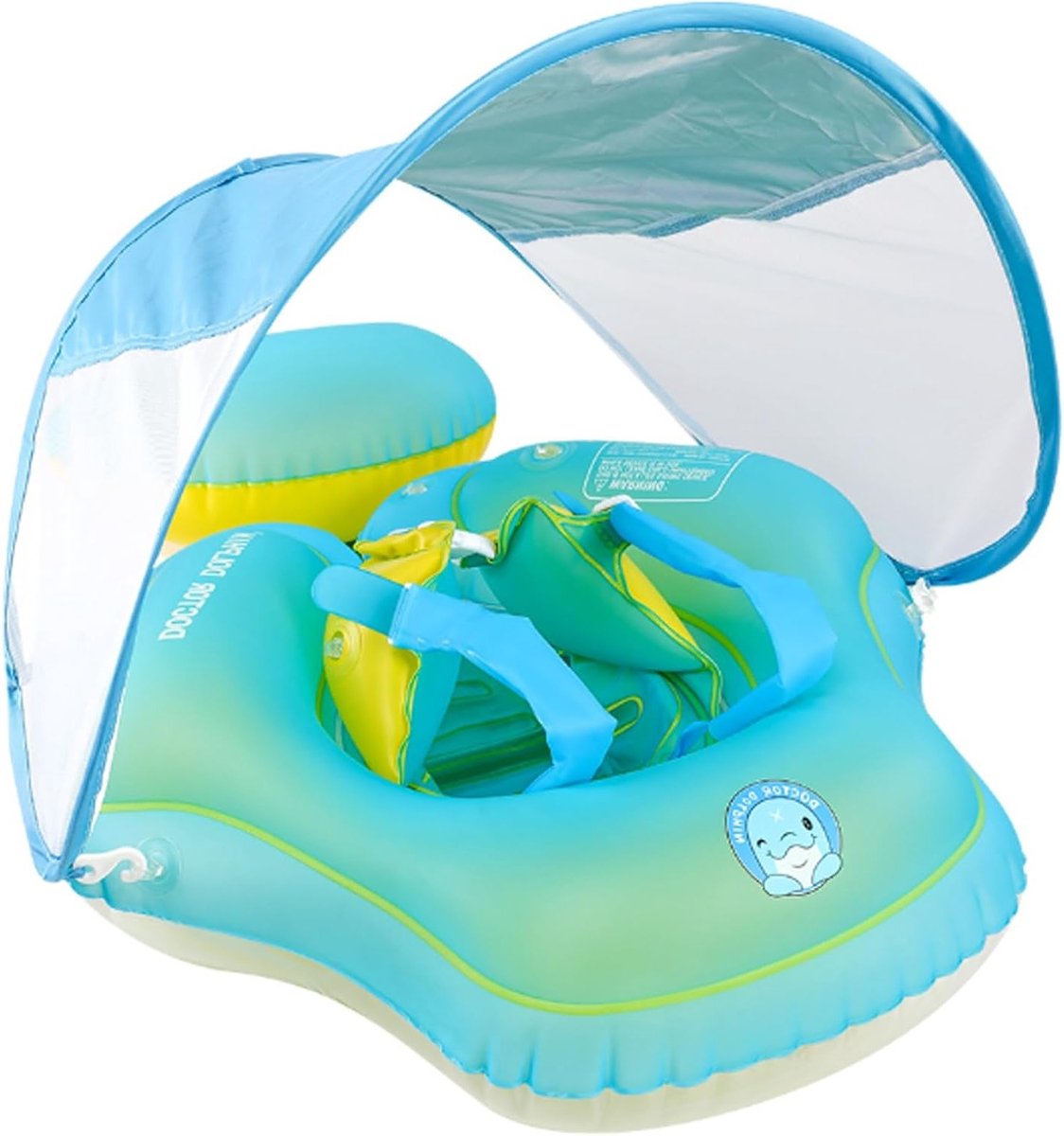 UPF50+ Baby Zwemring met Verwijderbare Zwemhulp voor Zwembad, Opblaasbare Veiligheidsstoel voor Peuters van 6-36 Maanden, Ideaal voor Waterplezier en Zwemlessen
