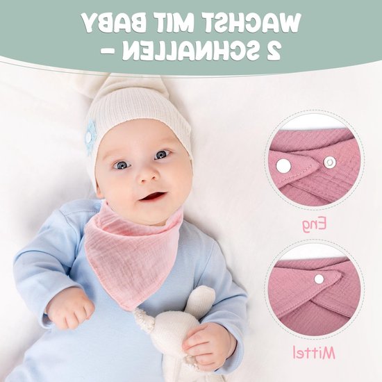 Set van 8 Baby Driehoek Sjaals - Zachte en Absorberende Muslin Neckerchiefs met Verstelbare Drukknoopjes voor Peuters, Unisex en Multikleurige Bibs van Merkloos — afbeelding 3