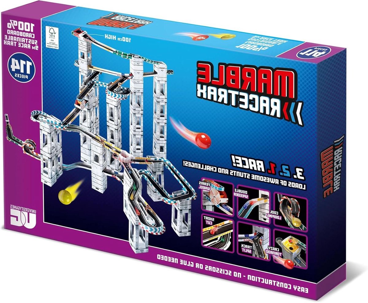 Knikkerbaan Spel - Racebaan Bouwset - Educatief Spelen - 114 Delige Set - 110 cm Hoog - Multicolor
