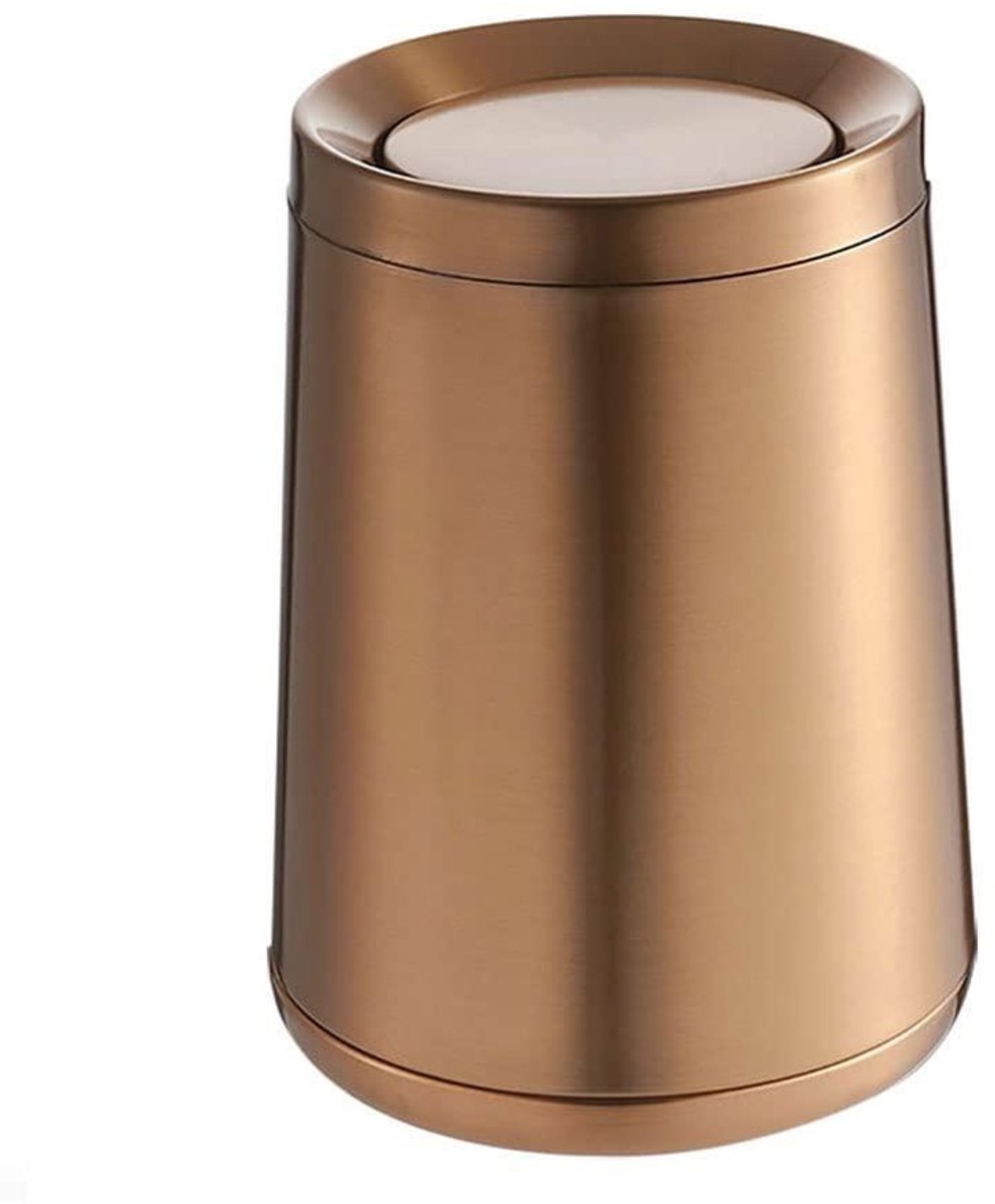 Keukenprullenbak - Afvalbak Vuilnisbak - Afval Scheiden - Geurvrij Ontwerp - 10 Liter - Goud
