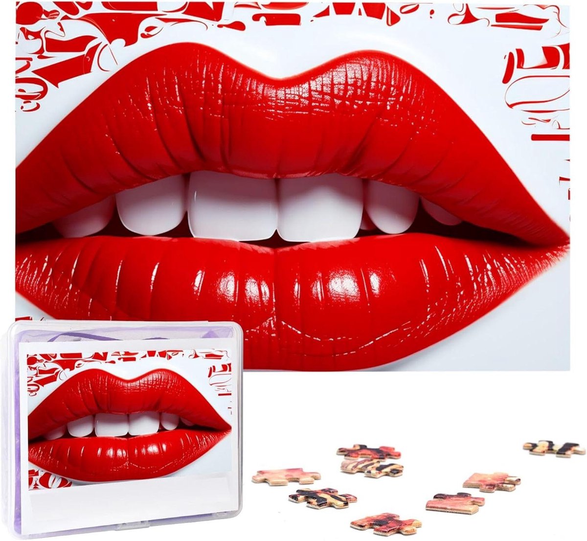 Houten Puzzel - Foto Puzzel - Ontspanning - Gepersonaliseerd - 1000 stukjes - Lippen print