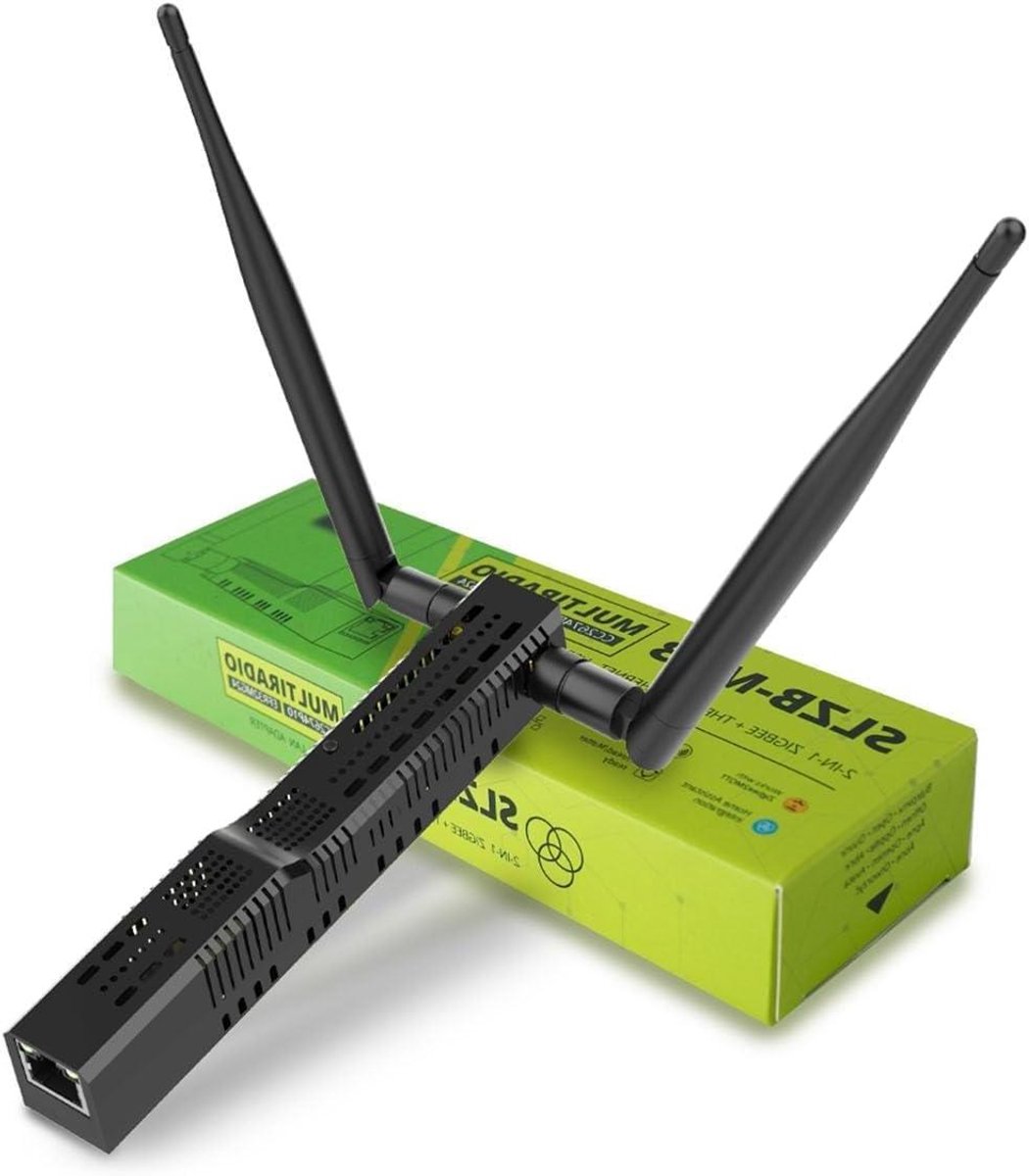 Zigbee Adapter - Ethernet Wifi - Domotica Integratie - Met PoE - 4x3x15 cm - Zwart