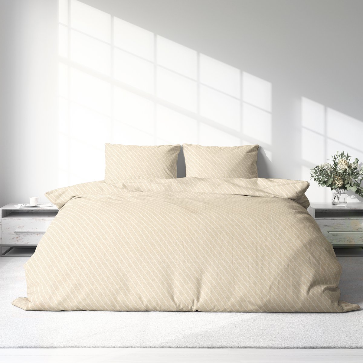 Dekbedovertrek 100% Katoen Premium - 240 x 220cm (Lits-jumeaux) - Jeans Beige