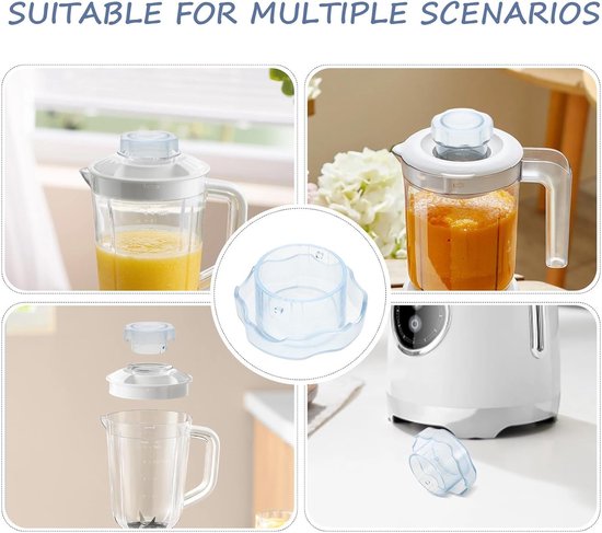 Vervangende Deksel Set - Blender Deksel - Morsvrij Mixen - Lekvrij Ontwerp - Set van 2 - Transparant van Merkloos — afbeelding 5