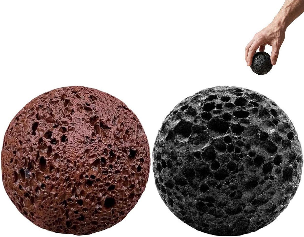 Eelt bal hand - Grip trainer - Kracht opbouwen - Natuursteen textuur - 5 cm diameter - Grijs