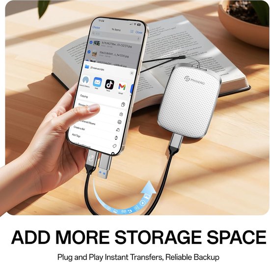 Externe SSD - Draagbare Opslag - Snelle Data Overdracht - Aluminium Legering Frame - 4TB - Wit — afbeelding 4
