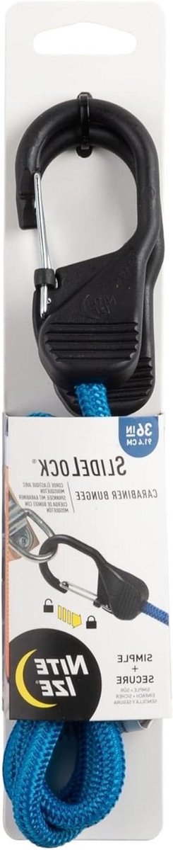 Elastisch Koord - Spanband Bungee - Vastzetten Lading - Vergrendelbare Karabijnhaak - 91.5 cm - Blauw