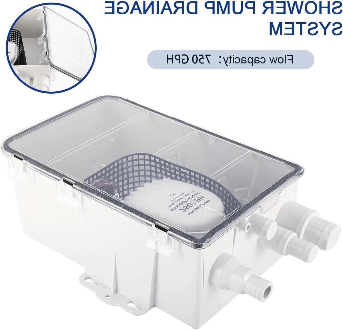 Douchepomp Boot - Bilgepomp Systeem - Water Afvoeren - Automatische Vlotterschakelaar - 750 GPH - Zwart