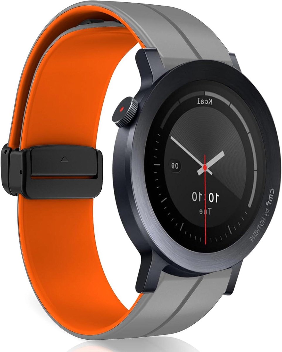 Horlogebandje - Reservebandje - Smartwatch - Magneetsluiting - 22 mm - Zwart