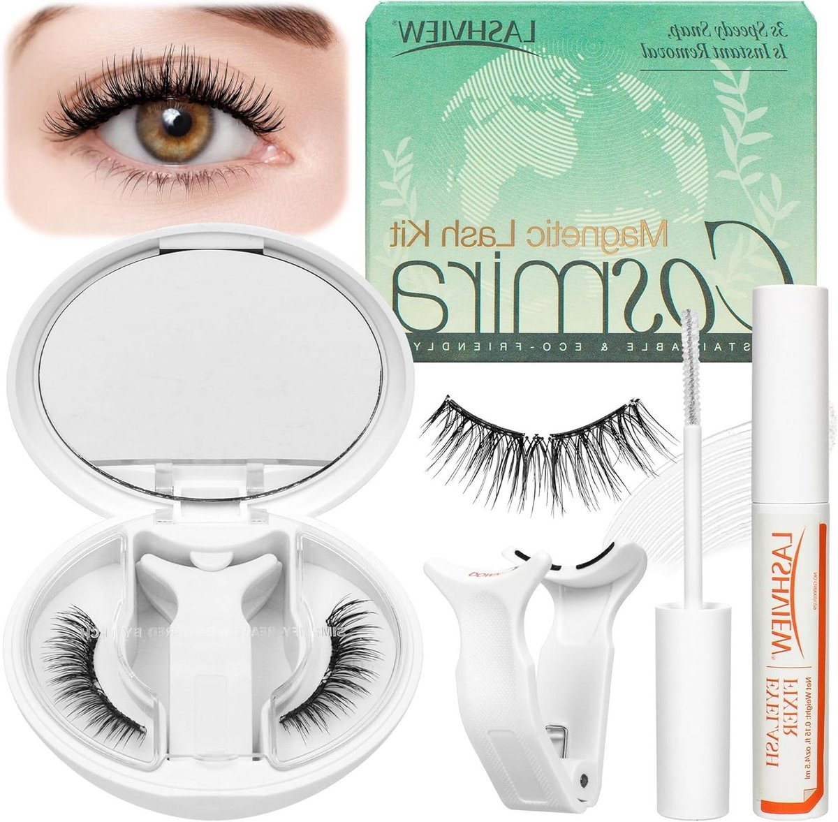 Magnetische Wimpers - Nepwimpers - Natuurlijke Look - Zonder Lijm - 11.2 x 9.4 cm - Natuurlijk