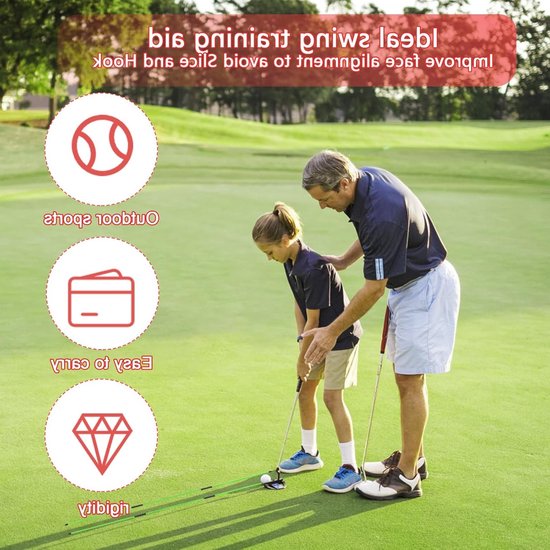 Golf Trainingshulpmiddelen: 2 Stuks Vouwbare Golf Align Sticks van 48,2 Inch voor Nauwkeurige Swing en Verbeterde Techniek van Merkloos — afbeelding 3