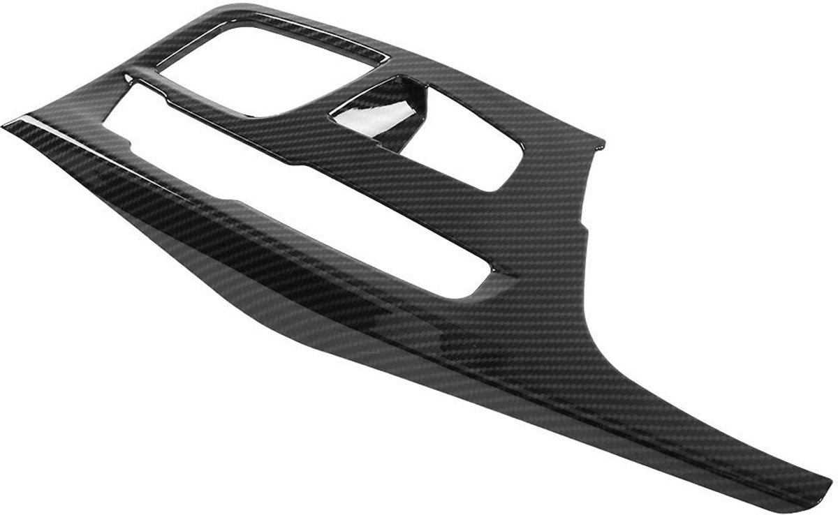 aladdien - Gear Shift Panel Cover - Carbon Fiber Style - Bescherming - Zwart - Interieur Accessoire - Geschikt voor 5 Series G30 2017-2018