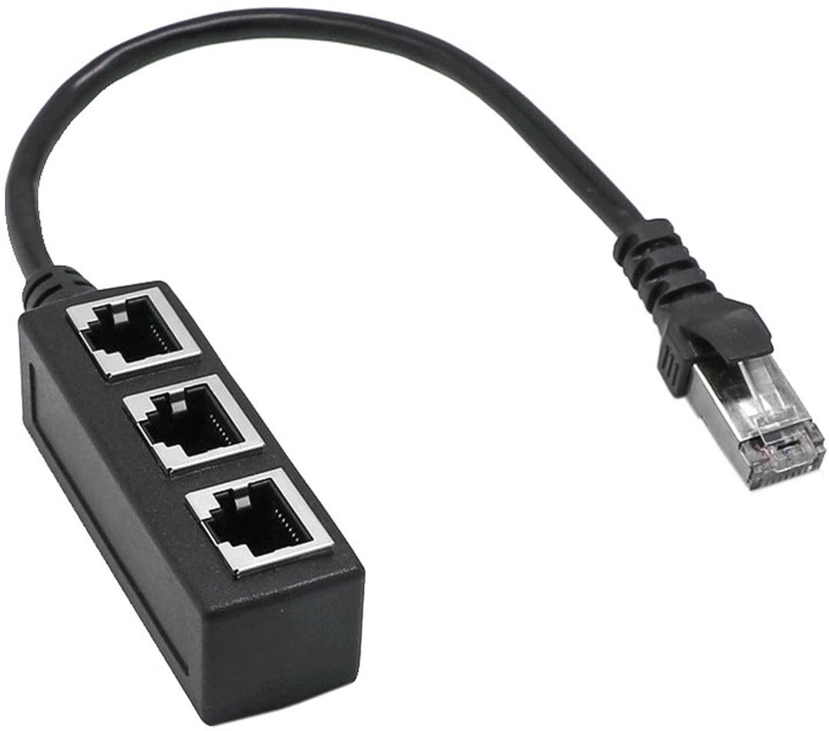 Allecto - RJ45 Ethernet Splitter - Netwerkadapter 1 naar 3 poorten - Voor Cat5 Cat5e Cat6 - Hoge snelheid - Ideaal voor thuisgebruik - Betrouwbare