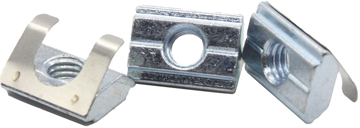 Allecto - 20x Moer Stenen 11,5 x 4,5 mm - Veer en verzinkt staal - Geschikt voor Groef 8K - M5 Schroefdraad - Ideaal voor Industrie en Doe-het-zelf