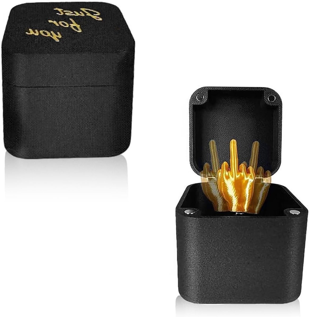 Middelvinger Surprise geschenkdoos 2 stuks, unieke 3D-geprinte box van PLA-materiaal, magnetische afdekking voor originele cadeaus en decoratie
