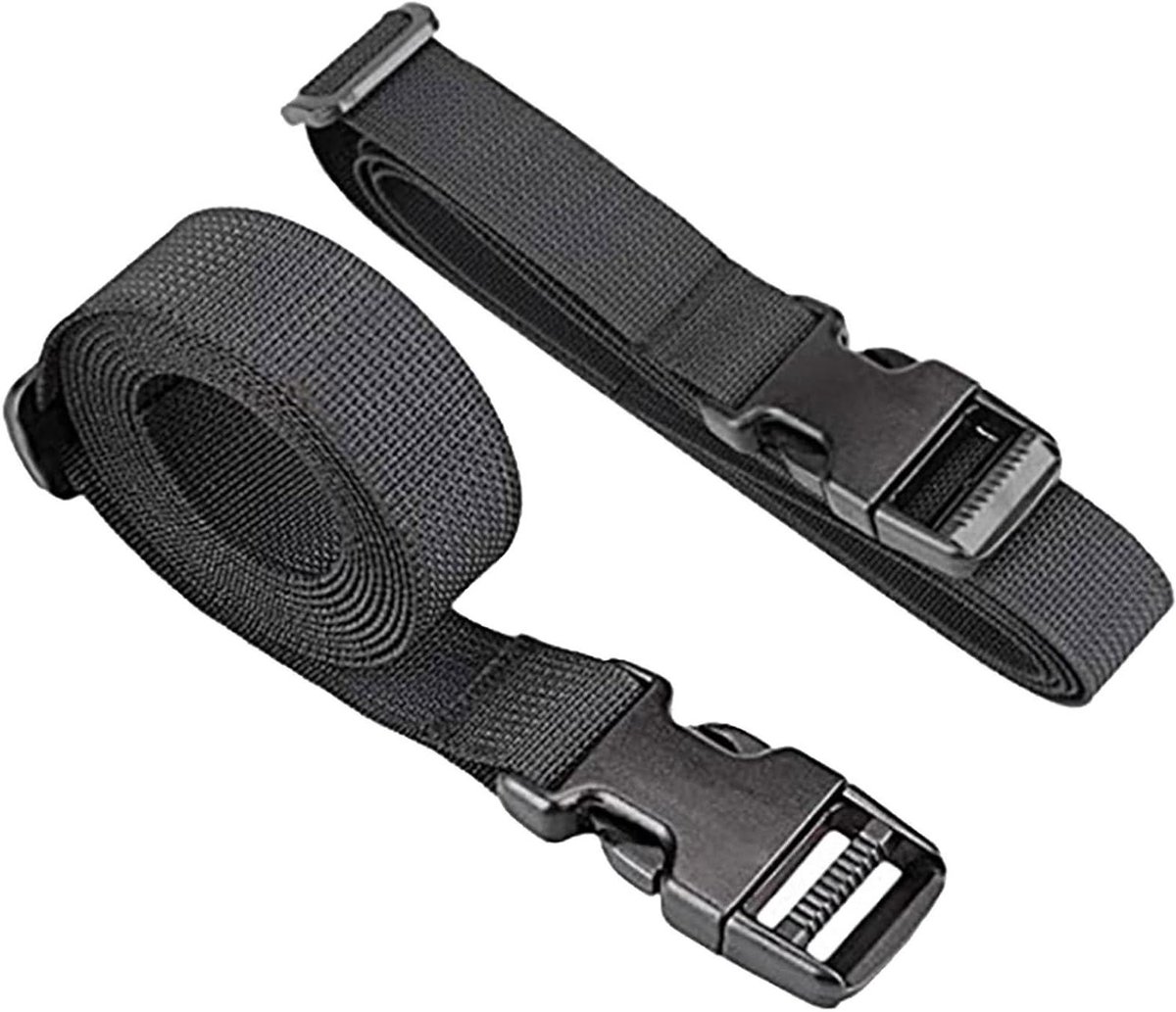 Spanbanden - Bagagespanner riemen - Bagage vastzetten - Extra sterk brede band - 188 cm lang - Zwart
