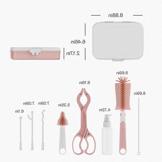 Complete Set voor het Drooghouden en Reinigen van Babyflessen met Reisetui en Borstel - Hygiënisch en Handig voor Thuis en Op Reis — afbeelding 5