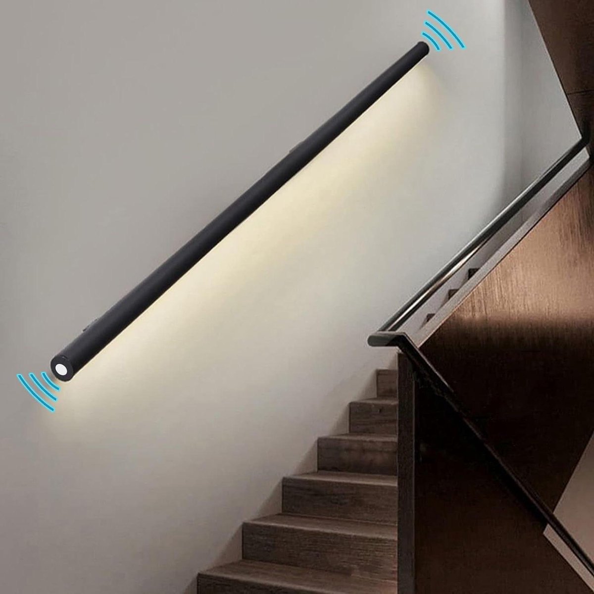 LED Trapleuning - Bewegingssensor Verlichting - Veilig Lopen - Ingebouwde Sensor - 150 cm - Mat Zwart