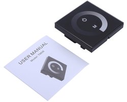 Single Color Touch Panel Dimmer Wall Switch Controller - Led Light Strip - Dc 12V 24V - Zwart - Dimmer Switches - 12V Touch