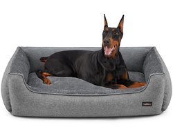 Feandrea - Hondenmand - Hondenbed met Verhoogde Randen - Afneembare en Wasbare Hoes - Antislip Onderkant