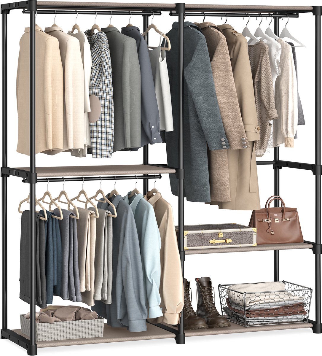 Songmics Kledingkast - Organizer voor Slaapkamer en Garderobe Taupe