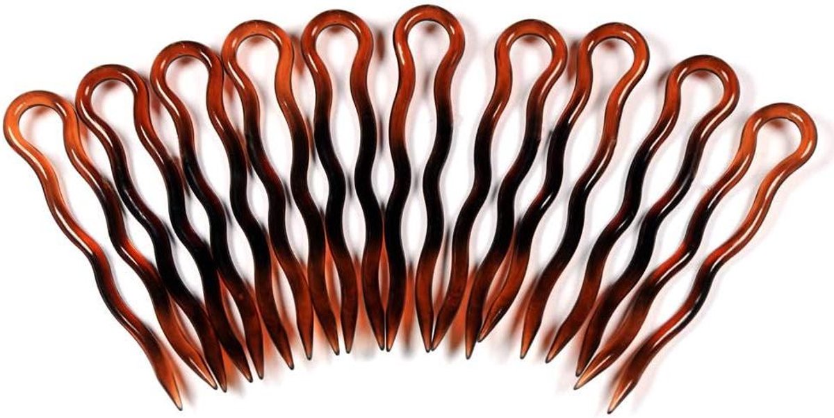 Platte haarspelden - Haarclips - Haarstyling - Eenvoudig en plat - 6 cm - Havanna bruin