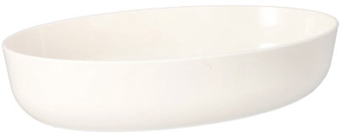 4x 15 Herbruikbare schalen ovaal 1600 ml 6 cm x 165 cm x 26 cm wit Cella