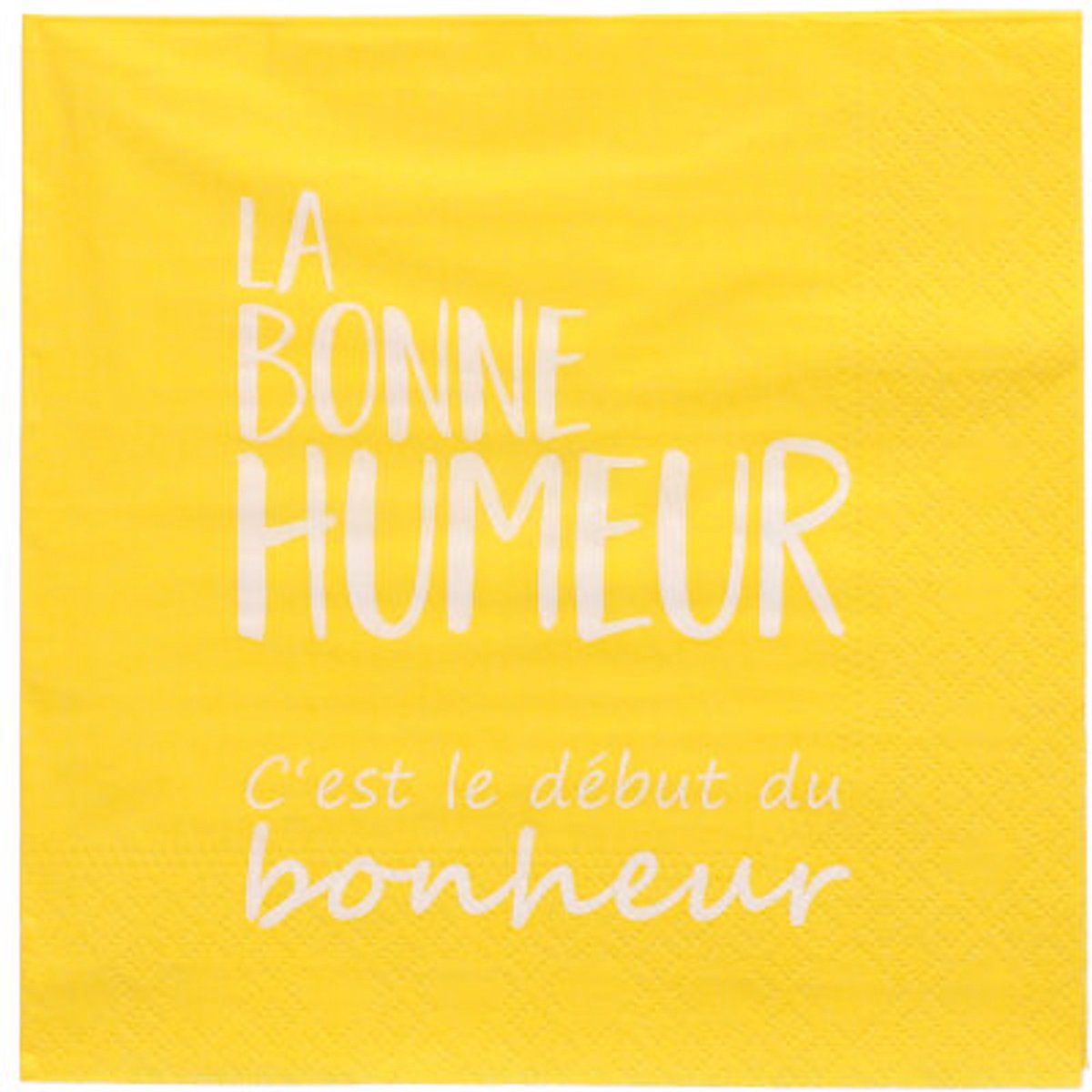 12x 20 Servetten 3-laags 1/4 vouw 33 cm x 33 cm geel La Bonne Humeur