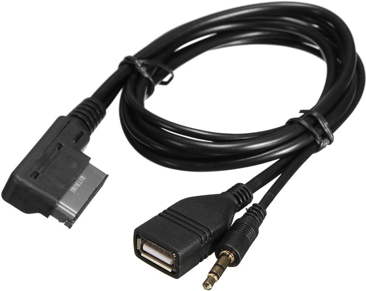 Muziek Interface Kabel - AMI MDI Adapter - Auto Audio Streamen - Oplaadfunctie Ingebouwd - 2.8 Meter Lengte - Zwart