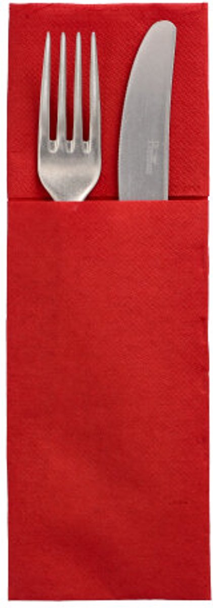 50 Servetten DAILY Collection 48 cm x 30 cm bordeaux met bestekvouw