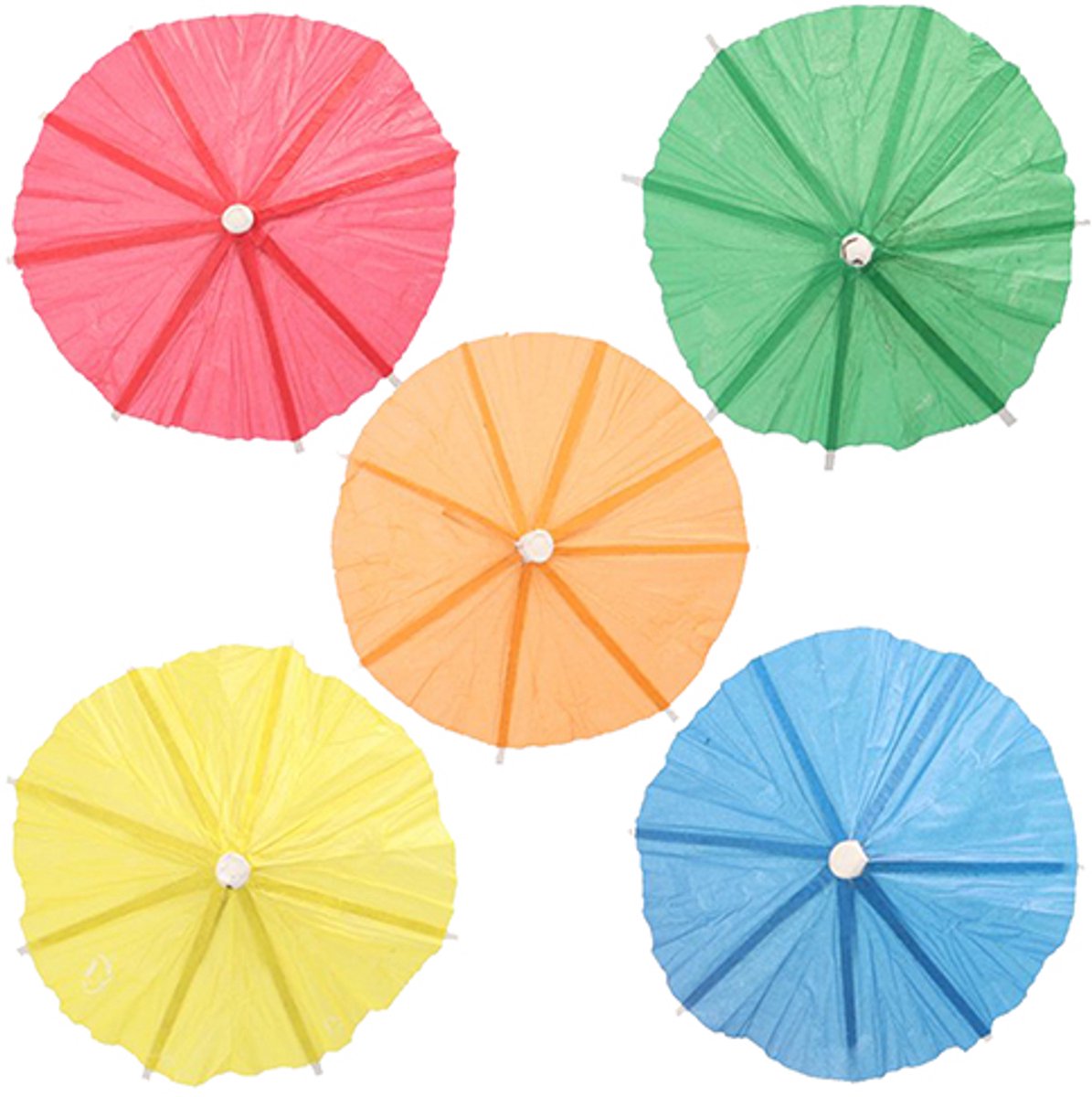 12x 144 Decoprikkers 10 cm assorti kleuren Parapluutjes uni
