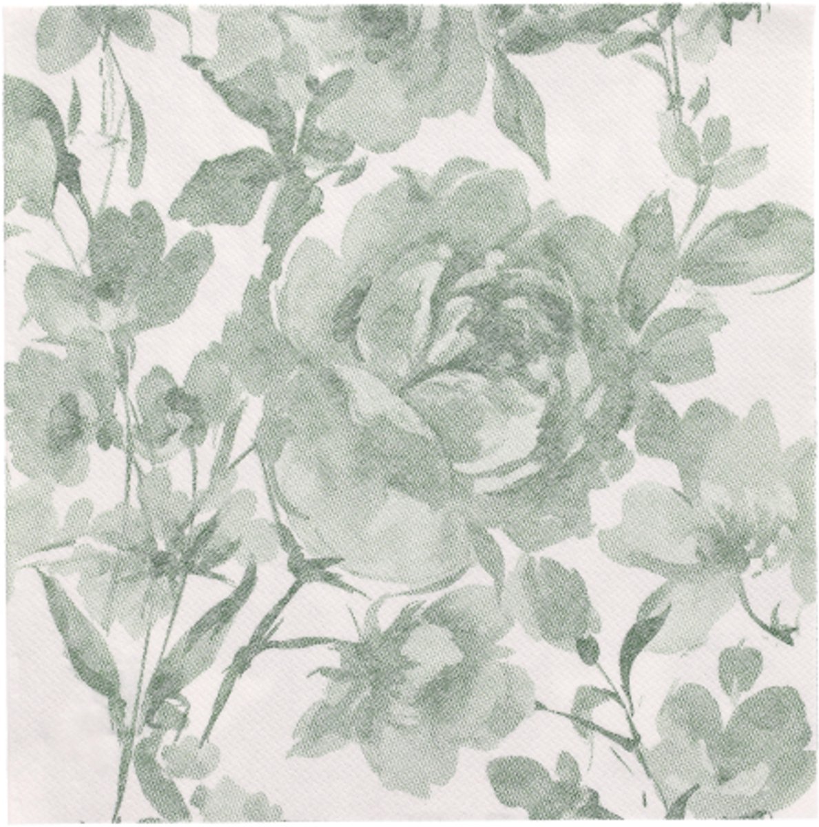 5x 50 Servetten ROYAL Collection 1/4 vouw 40 cm x 40 cm donkergroen Rose