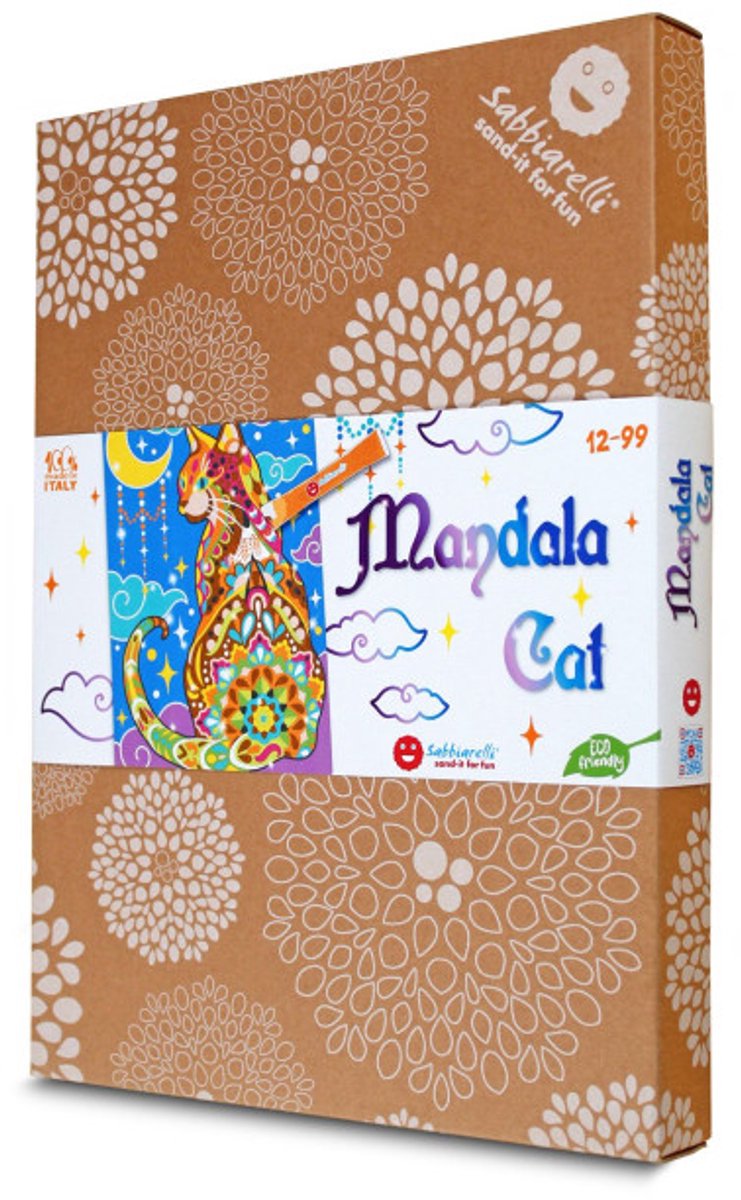 Sabbiarelli creatieve zandschilderen set mandala kat Carrara zand.