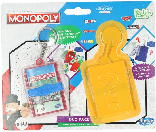 Monopoly mini spel sleutelhanger - reisspel voor kinderen.