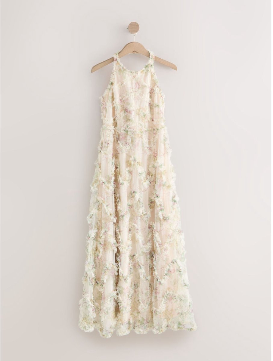 Next Maxi Gelegenheidsjurk met Halterneck en Ruches