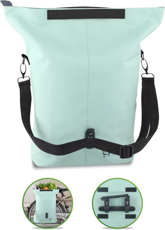 Ekostar® - Fietstas enkel - Shopper tas met rits - 16 liter - Mint