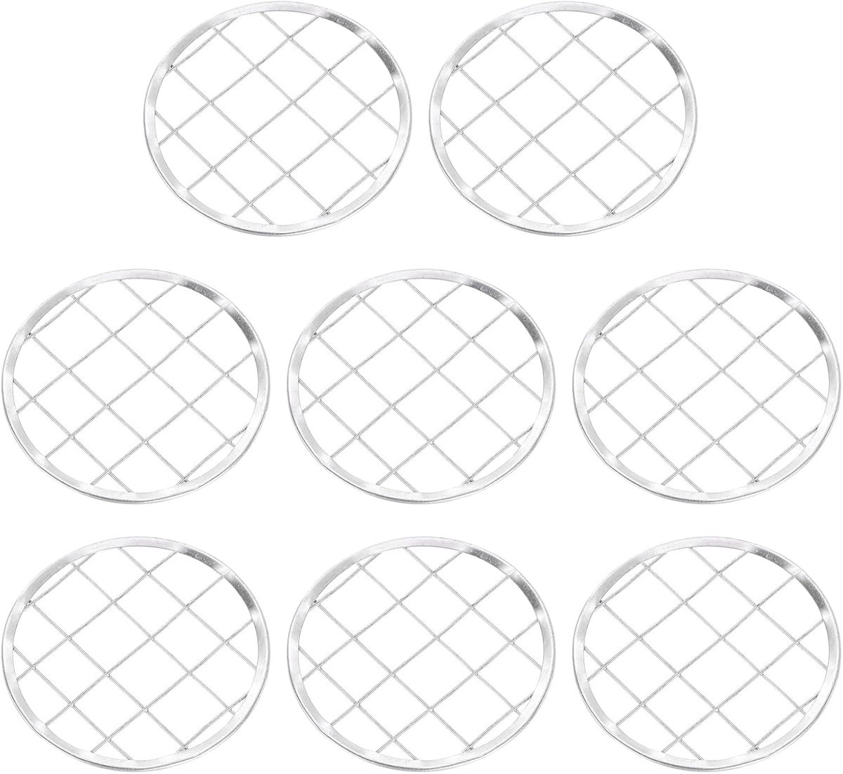 Bloem Kikker Deksel - Vaas Arrangeur - Bloemen Fixatie - 8 Stuks Metaal - 61 cm Rond - Zilver
