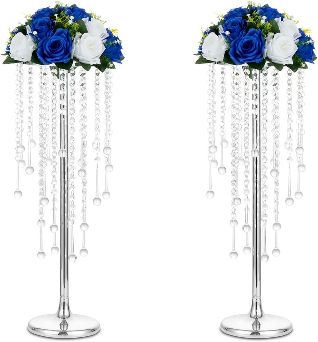 Bloemstukken voor Bruiloft - Bloemstandaard Vazen - Tafeldecoratie Evenementen - Hoogwaardig Metaal Kristal - 55cm Hoogte - Goud