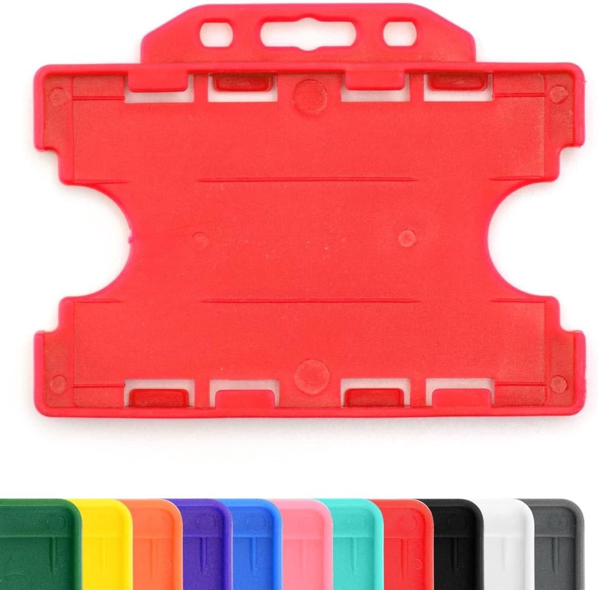 Dubbele Kaarthouder - Badgehouder - Identificatie Tonen - Dubbelzijdig Open - 86x54mm - Rood
