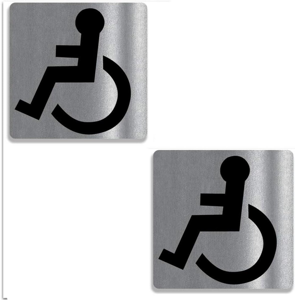 Parkeersticker Gehandicapten - Rolstoel Symbool - Auto Ramen - UV Bescherming - 6x6 cm - Zilver