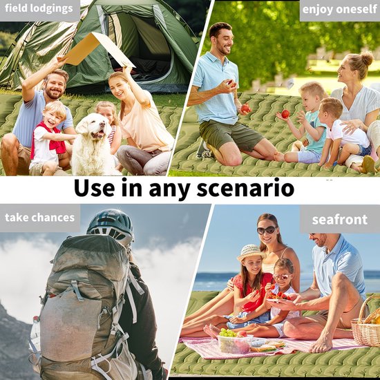 Opblaasbaar Tweepersoons Luchtmatras Met Pomp Extra Dik Camping Matras Outdoor Comfortabel van Merkloos — afbeelding 5