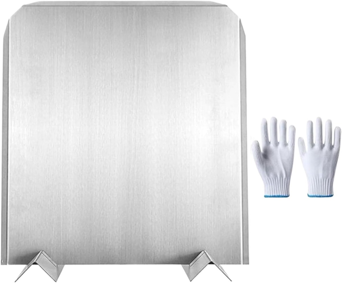 Haardplaat - Hitte Reflector - Winter Verwarming - Roestvrij Staal - 45x40 cm - Zilver